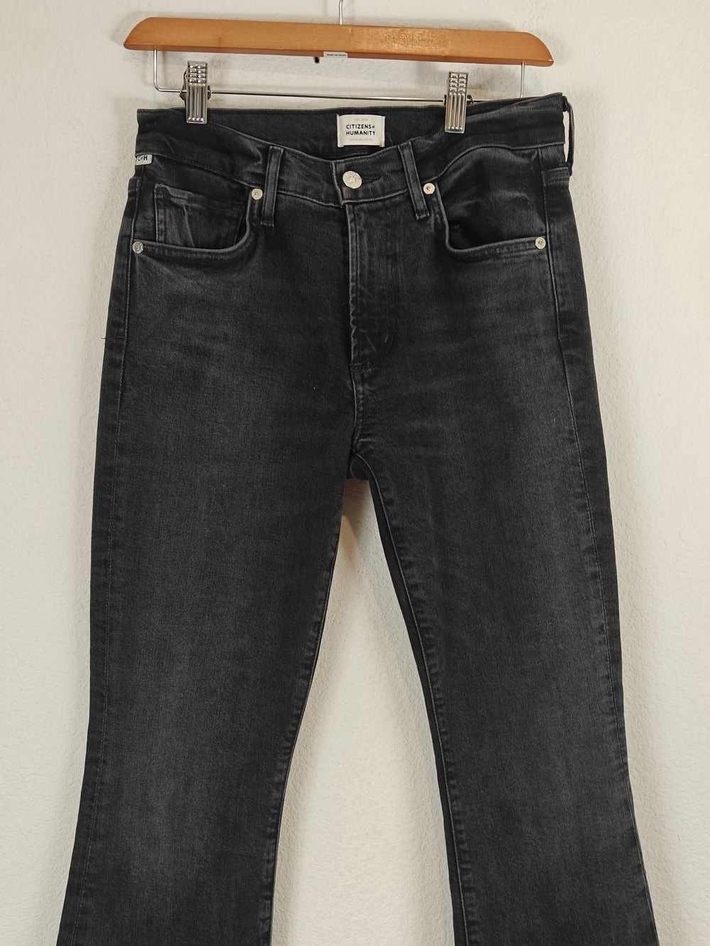 Citizens of Humanity Emannuelle Slim Boot Jeans Black Wash Stretch Denim Sz 26 - Picture 5 of 15